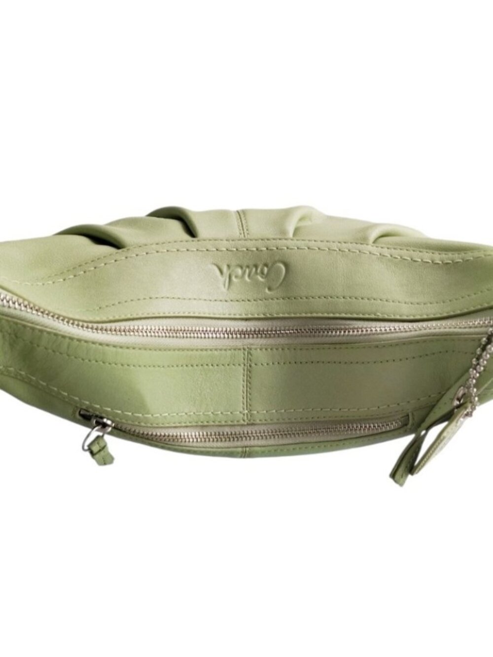 Vintage Y2K Coach Soho Pleated Leather Shoulder Bag Lime Green F13731 Hobo Purse - Picture 12 of 16
